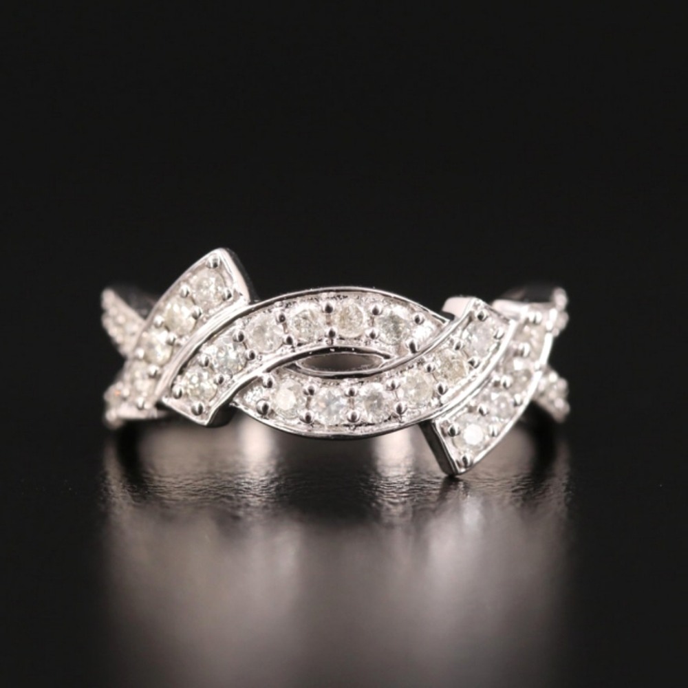 10K WHITE GOLD DIAMOND BAND .53CTW SIZE 7